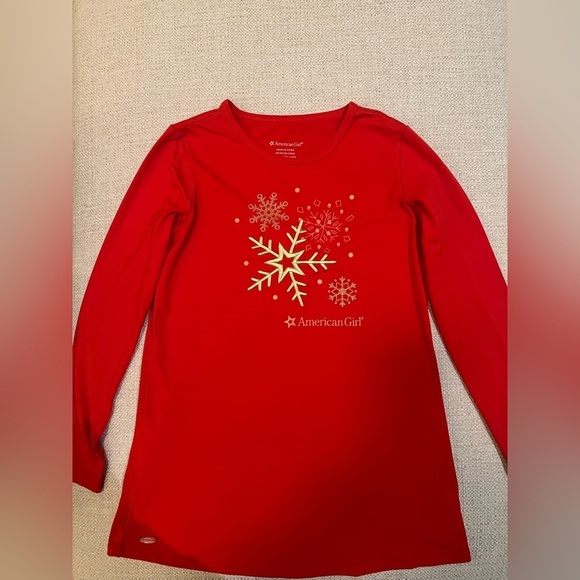 American Girl Other - American Girl Red Long Sleeve Snowflake Tee Shirt 
Size M (10-12)